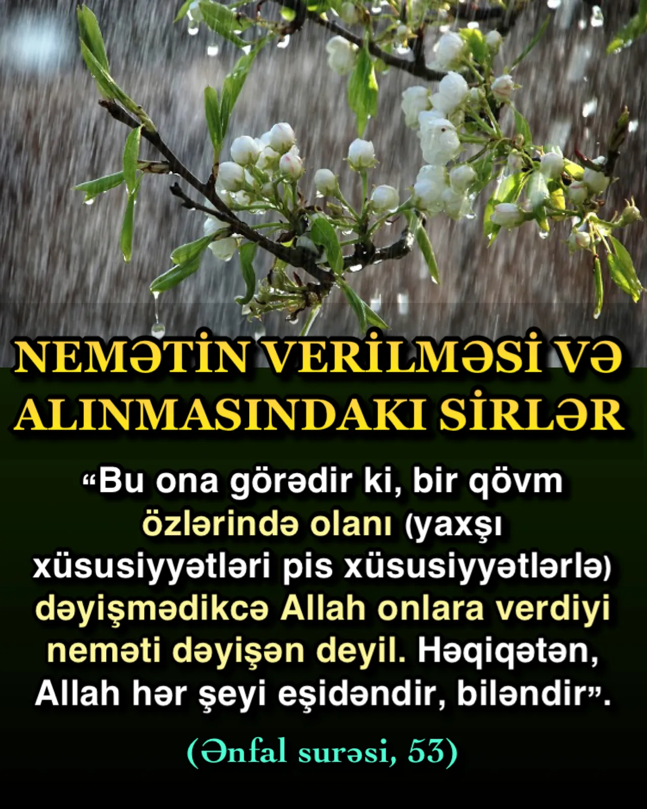 Nemətin verilməsindəki və alınmasındakı sirlər