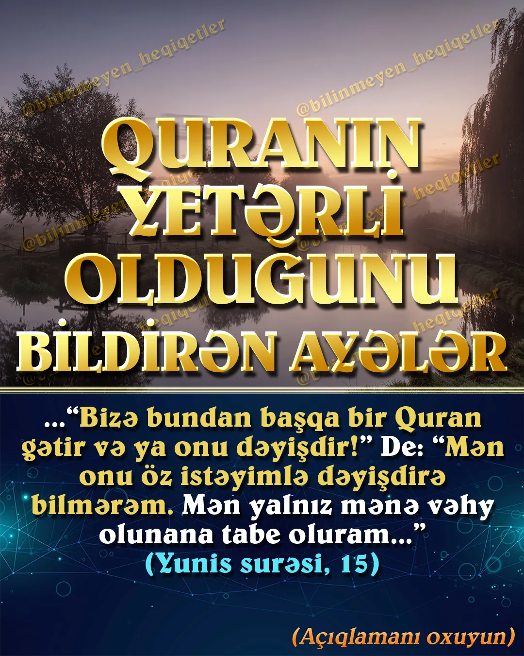Onlara oxunan Kitabı sənə nazil etməyimiz onlar üçün kifayət deyilmi?
