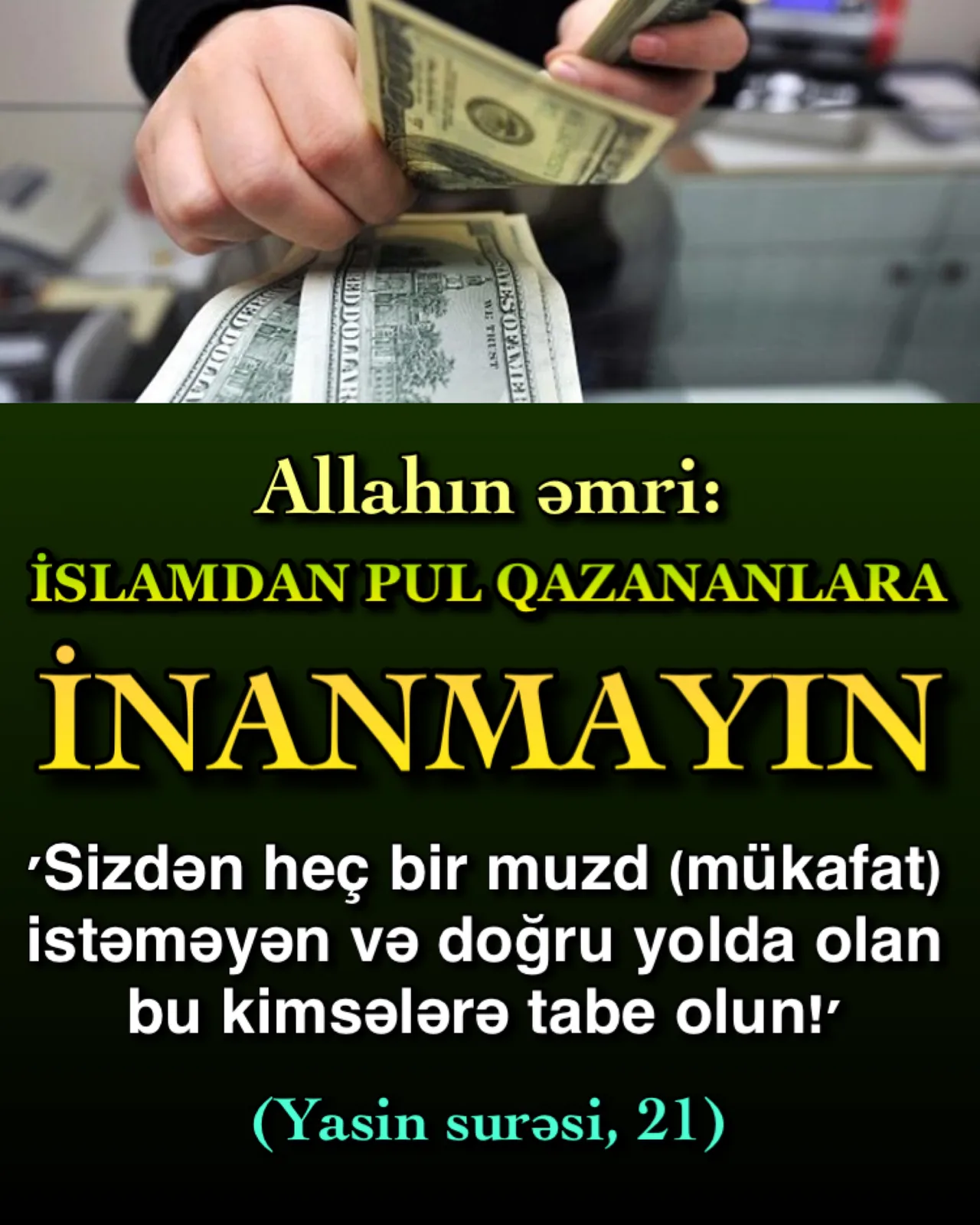 Peyğəmbərlər mükafat istəməzdi