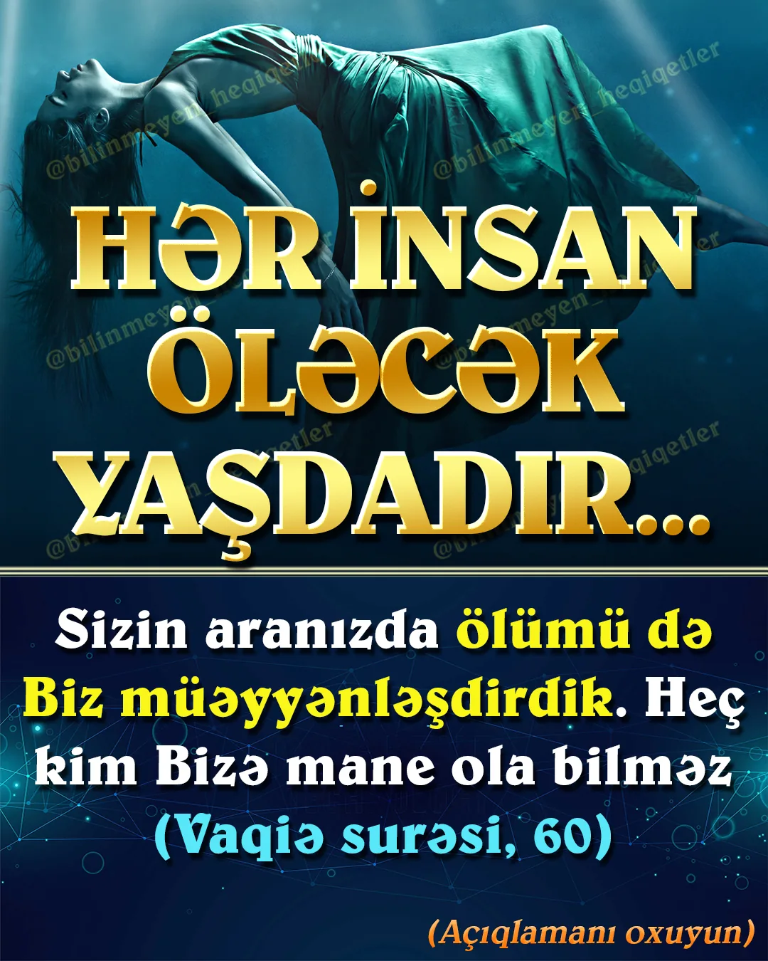 Piyada yolunu keçən bir insan bir neçə dəqiqə sonra maşının altında qalıb öləcəyindən və ya