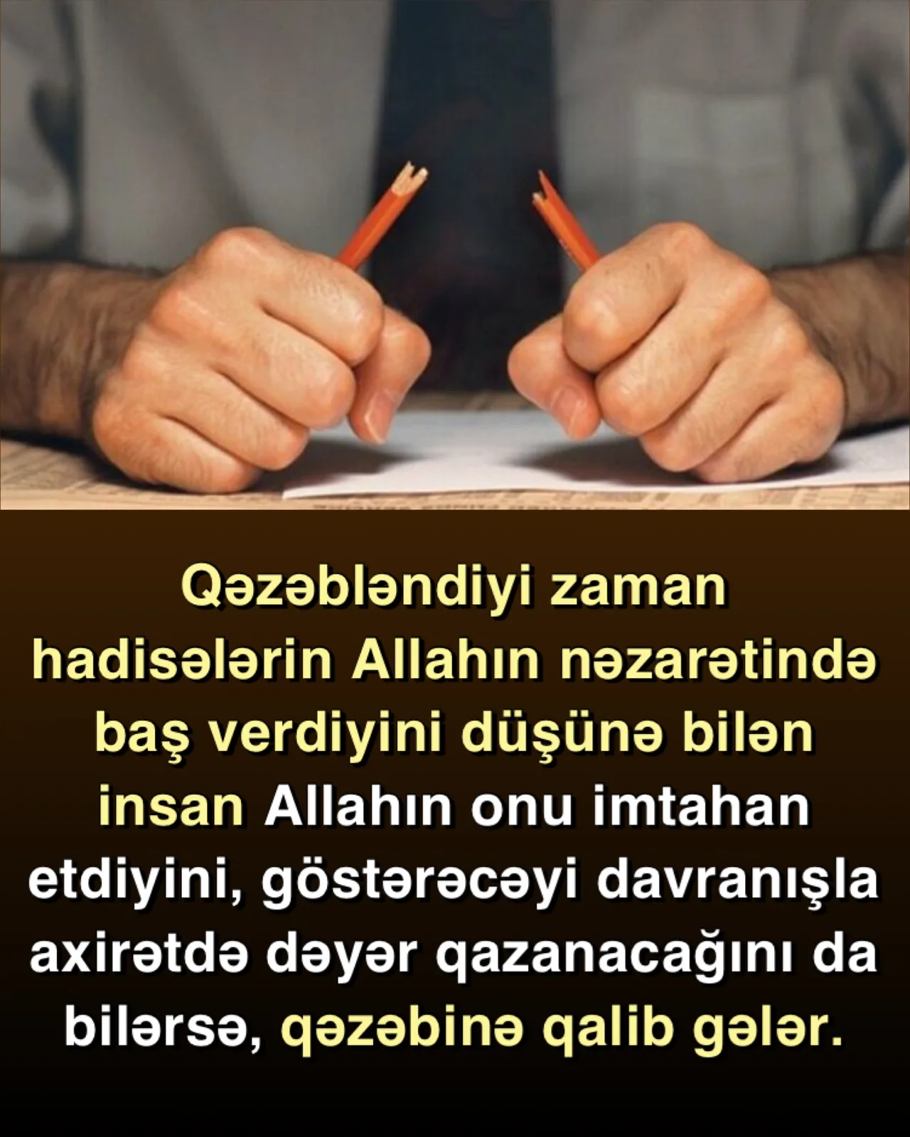 Qəzəb halında möminin davranışı