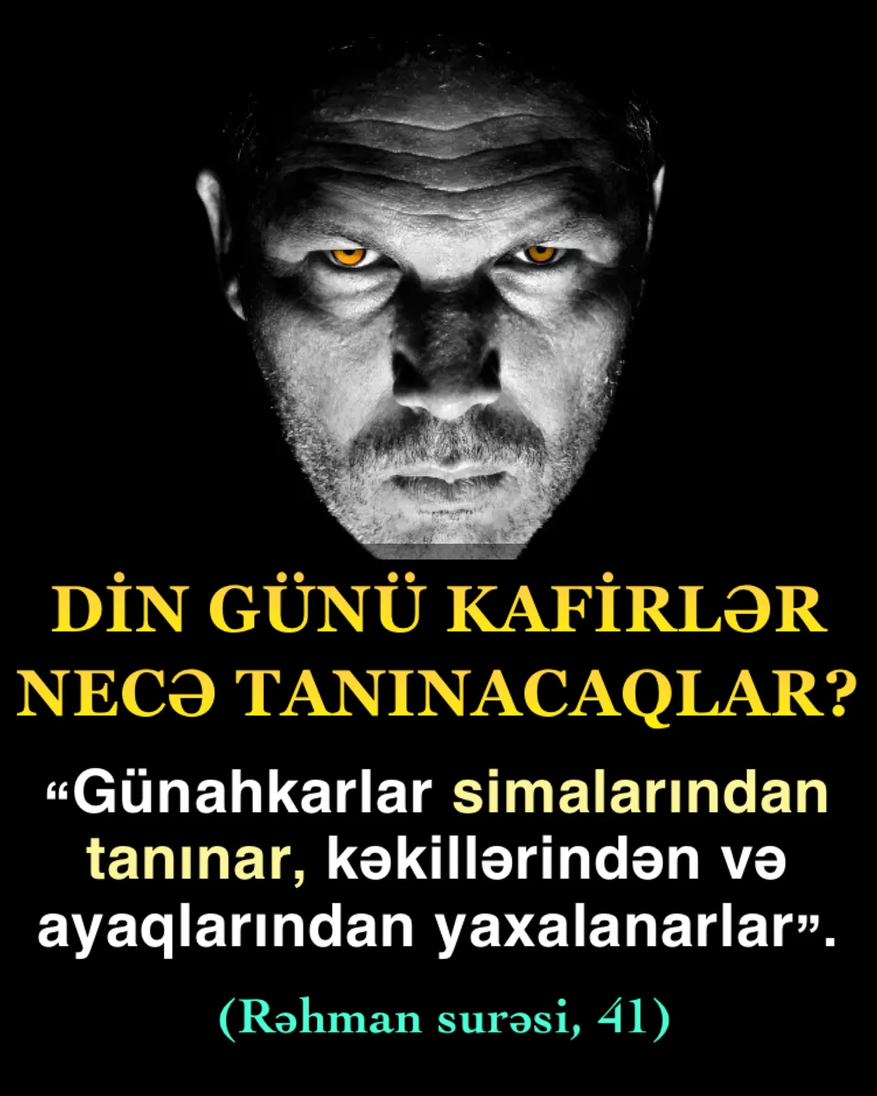 Qiyamət günü günahkarların üzləri