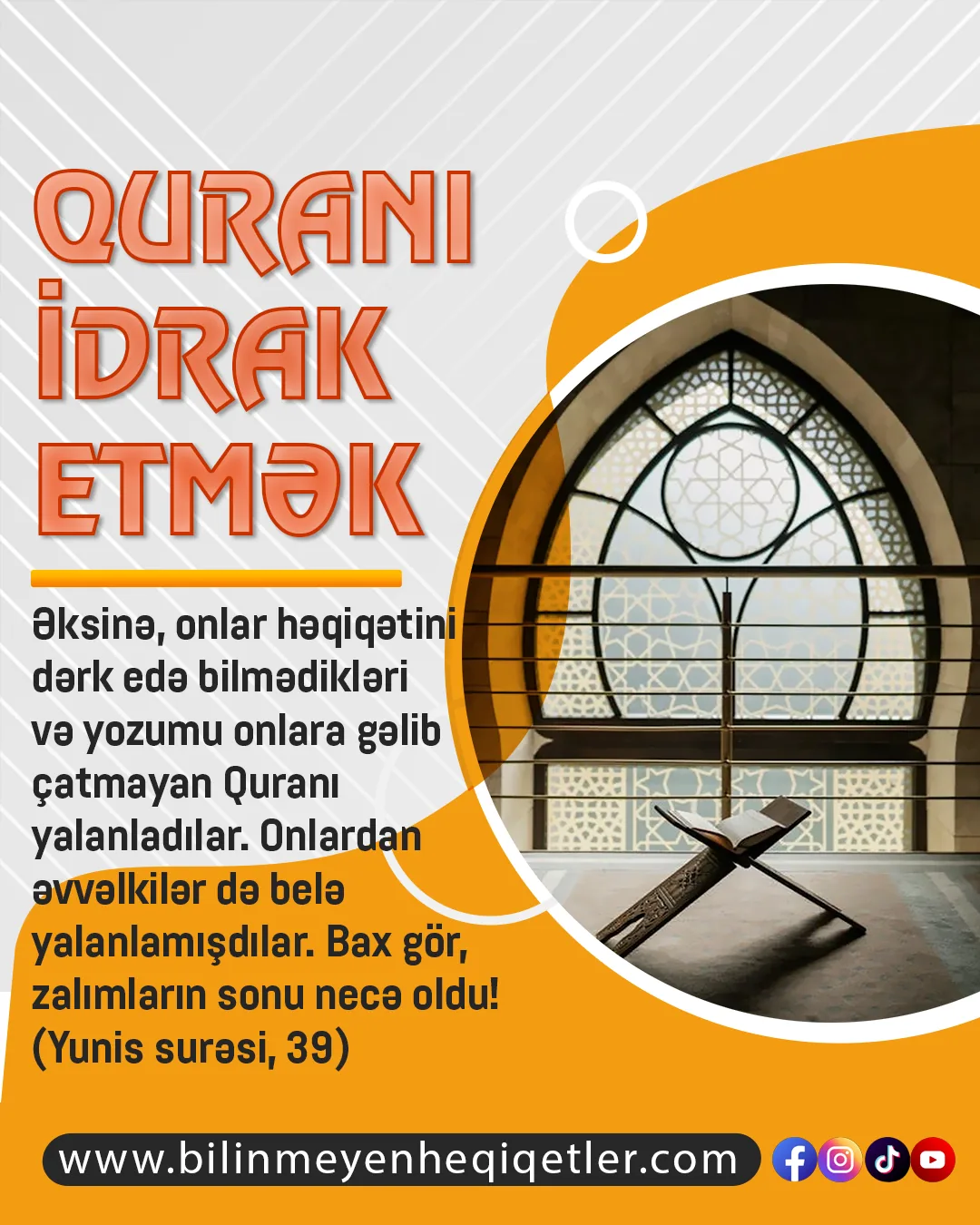 Quran, ancaq dərk edən, düşünən, səmimi insanların mənasını qavraya biləcəyi bir kitabdır (2)