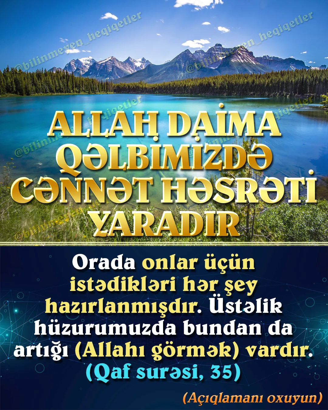 Quran bizə cənnətin xəyal belə edə bilməyəcəyimiz sonsuz gözəllikdə bir yer olduğunu xəbər (2)
