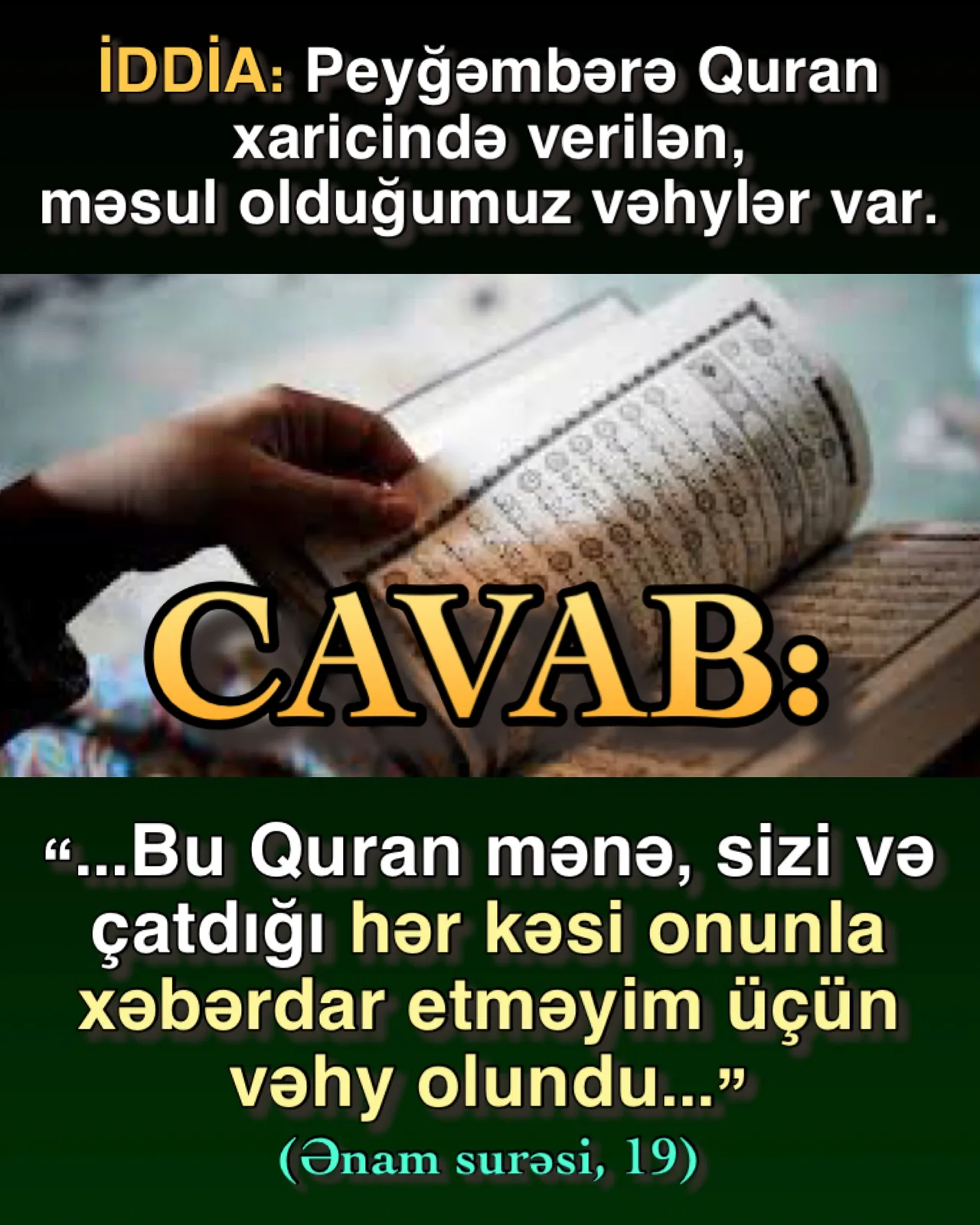 Quran doğru yolu göstərən haqq kitabdır