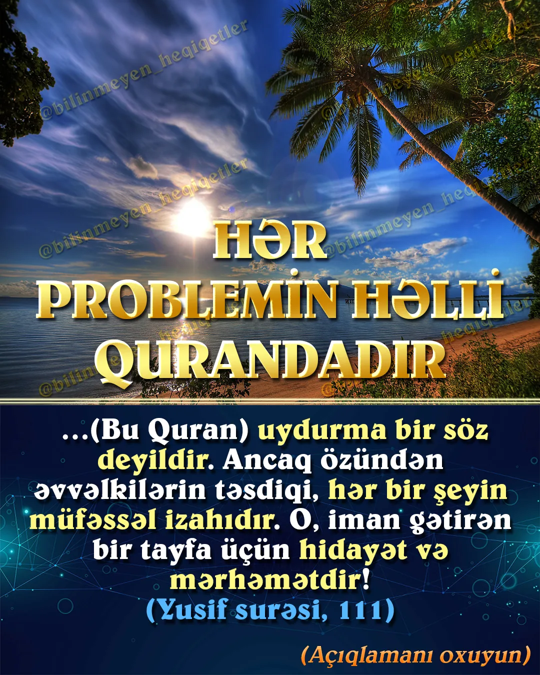 Quran əxlaqından uzaq yaşayan insanların düşüncə və davranış tərzinə görə meydana gələn