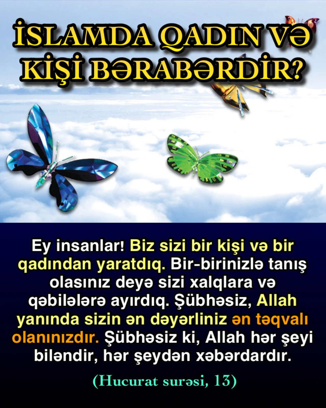 Qurana görə qadın və kişinin dəyəri