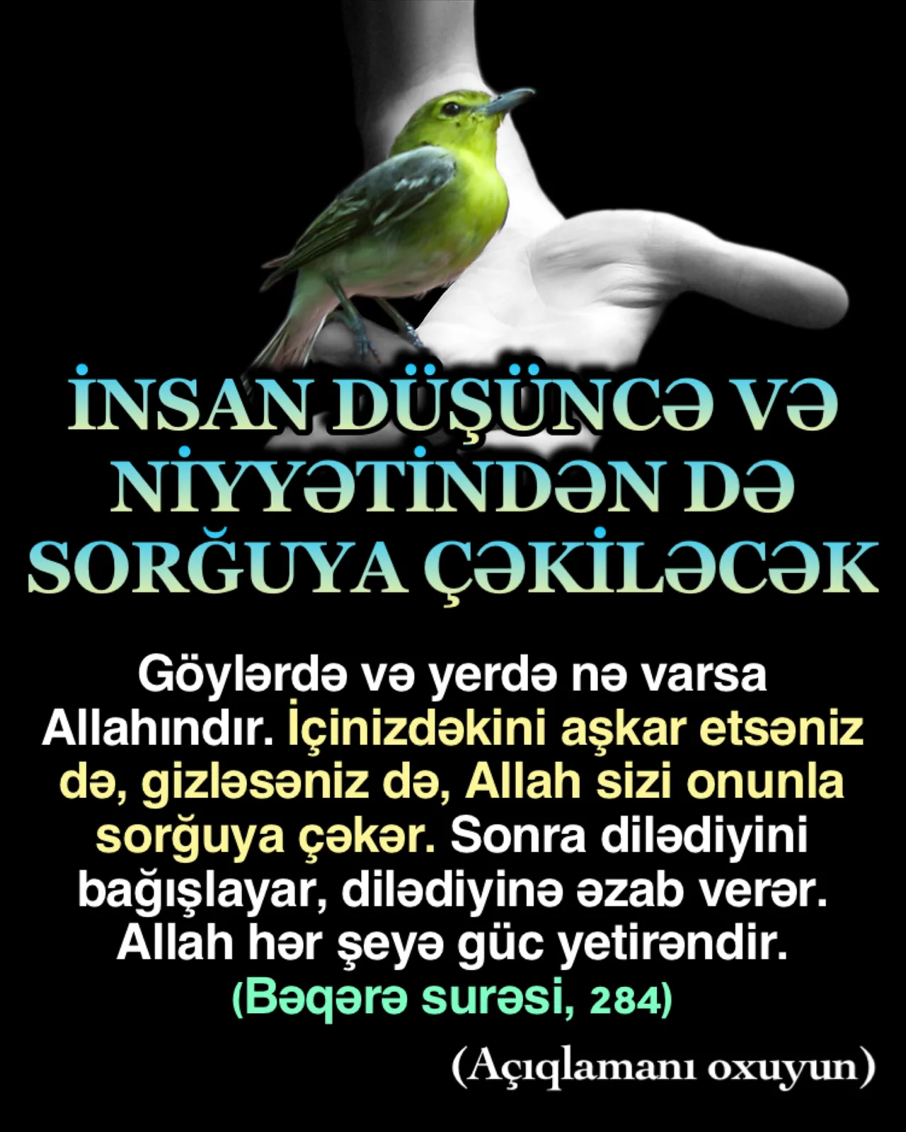 Quranda edilən bütün ibadətlərin könüldən, yalnız Allah rizası güdülərək edilməsi bildirilir