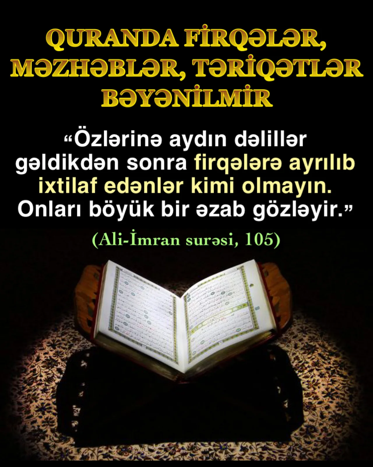 Quranda firqələrə bölünmə haqqında ayələr