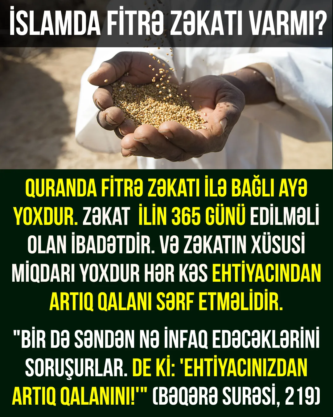 Quranda zəkatın miqdarı varmı?