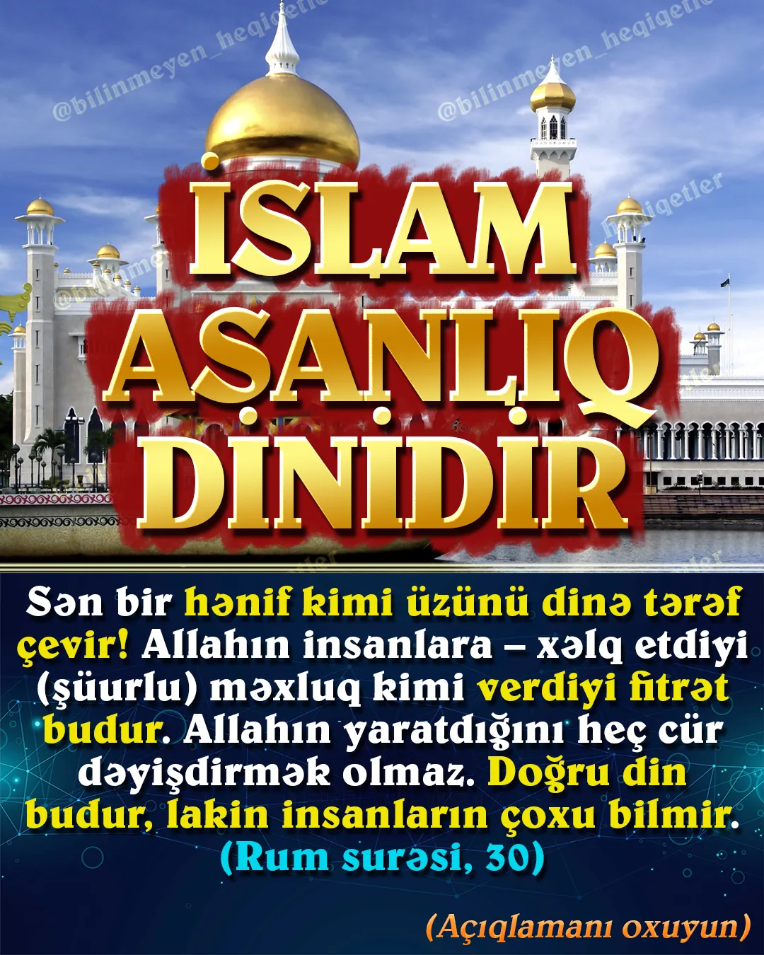 Rəbbimizin şəfqət və mərhəmətinin nəticəsi olaraq əsrlər boyu göndərilmiş bütün haqq dinlər (2)