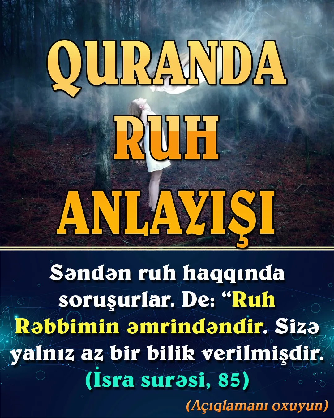 Ruh” anlayışı həyat, idrak və hərəkətin mənbəyi, mənəvi varlıq, vəhy, Allah kəlamı