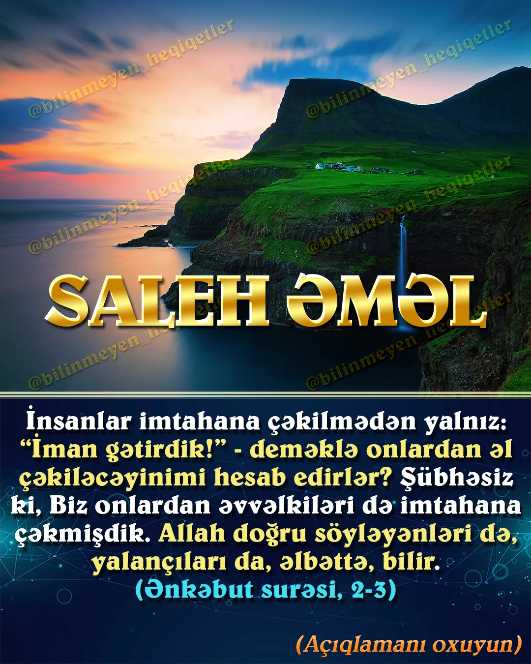 Saleh” sözü gözəl, doğru, xeyirli mənalarını verir