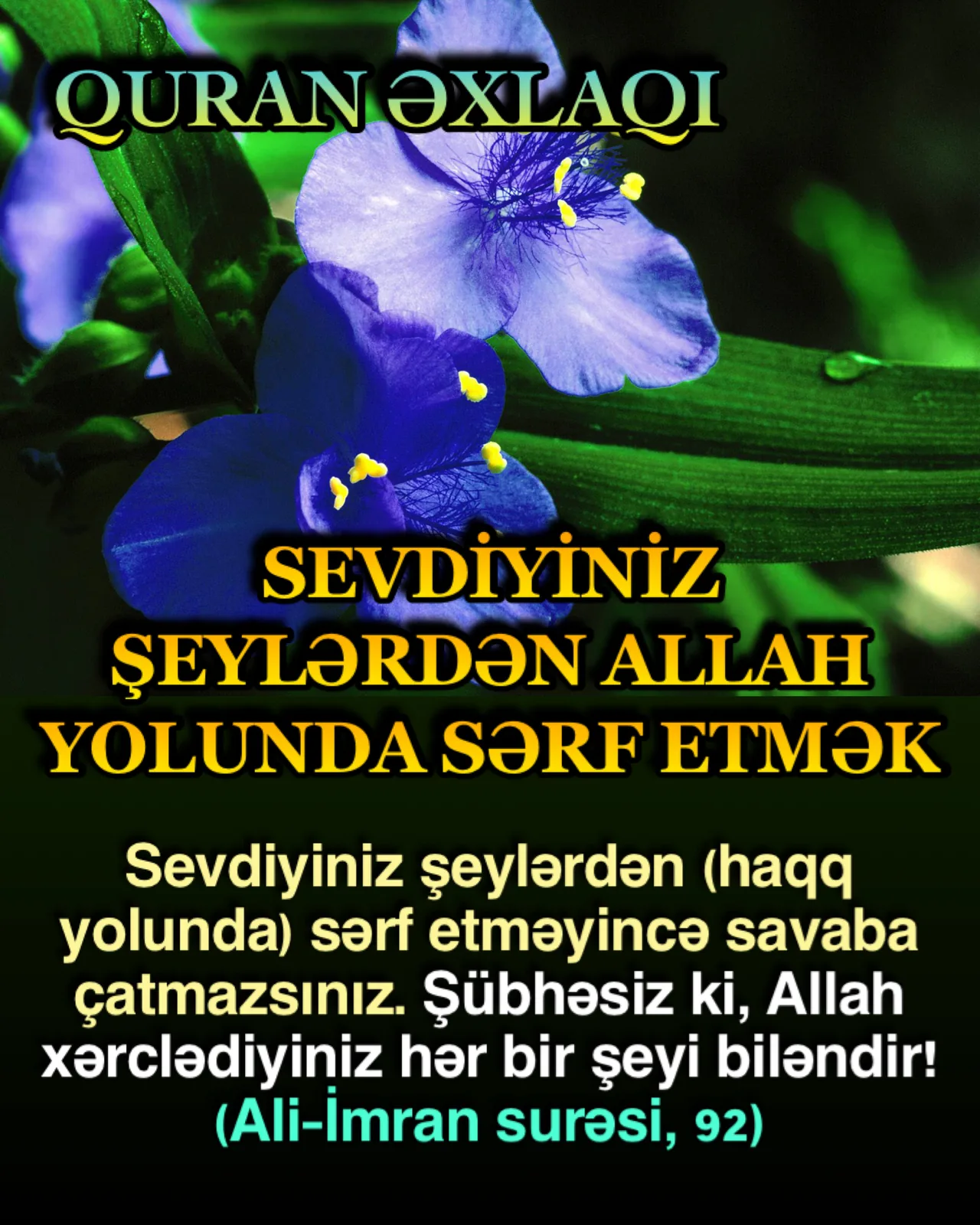 Səmimi və ixlaslı şəkildə, Allahın rizasından kənar heç bir məqsəd və əvəz güdmədən infaq