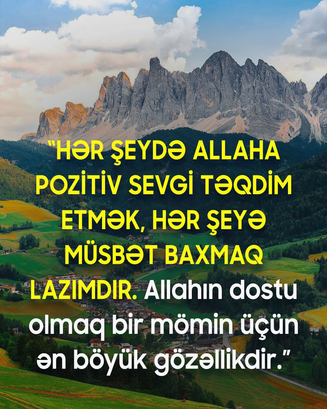 Sevgisizliyin yaşandığı cəmiyyətlərdə üz-üzə gəlməkdən və bir-birlərinə salam verməkdən qaçan