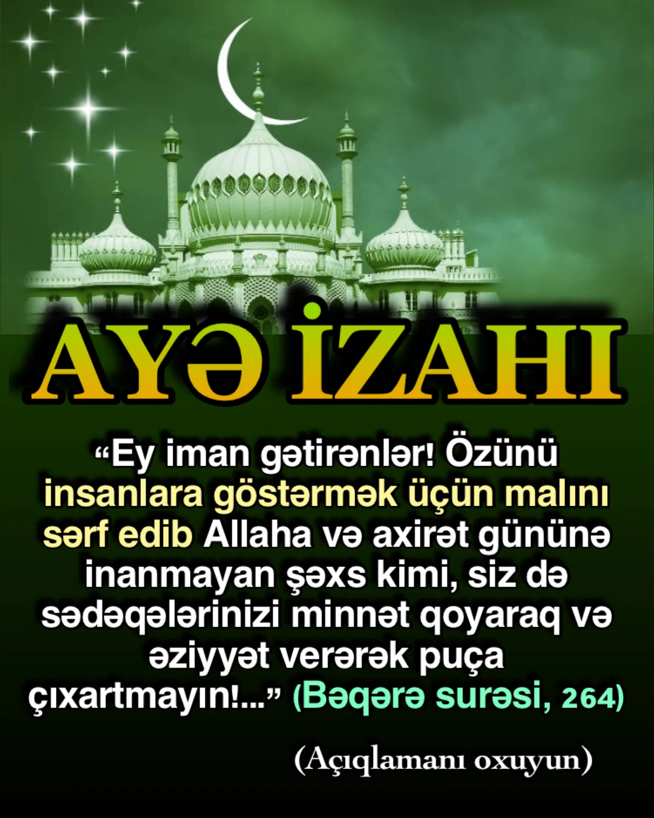 Sonsuz elm, ağıl və hikmət sahibi olan Uca Allah, Quranda insanların qavraya biləcəyi ən gözəl