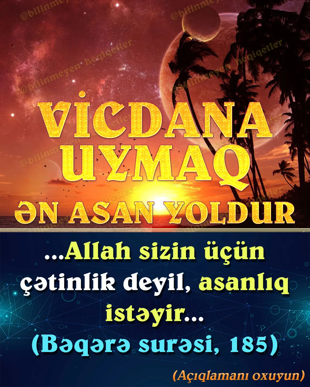 Vicdan və nəfs arasındakı seçim əslində insan üçün heç çətin deyil