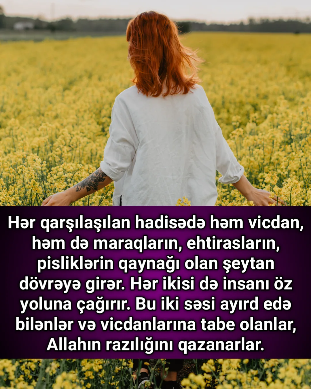 Vicdanın dünyada davam edən imtahan içərisindəki əhəmiyyəti burada qarşımıza çıxır