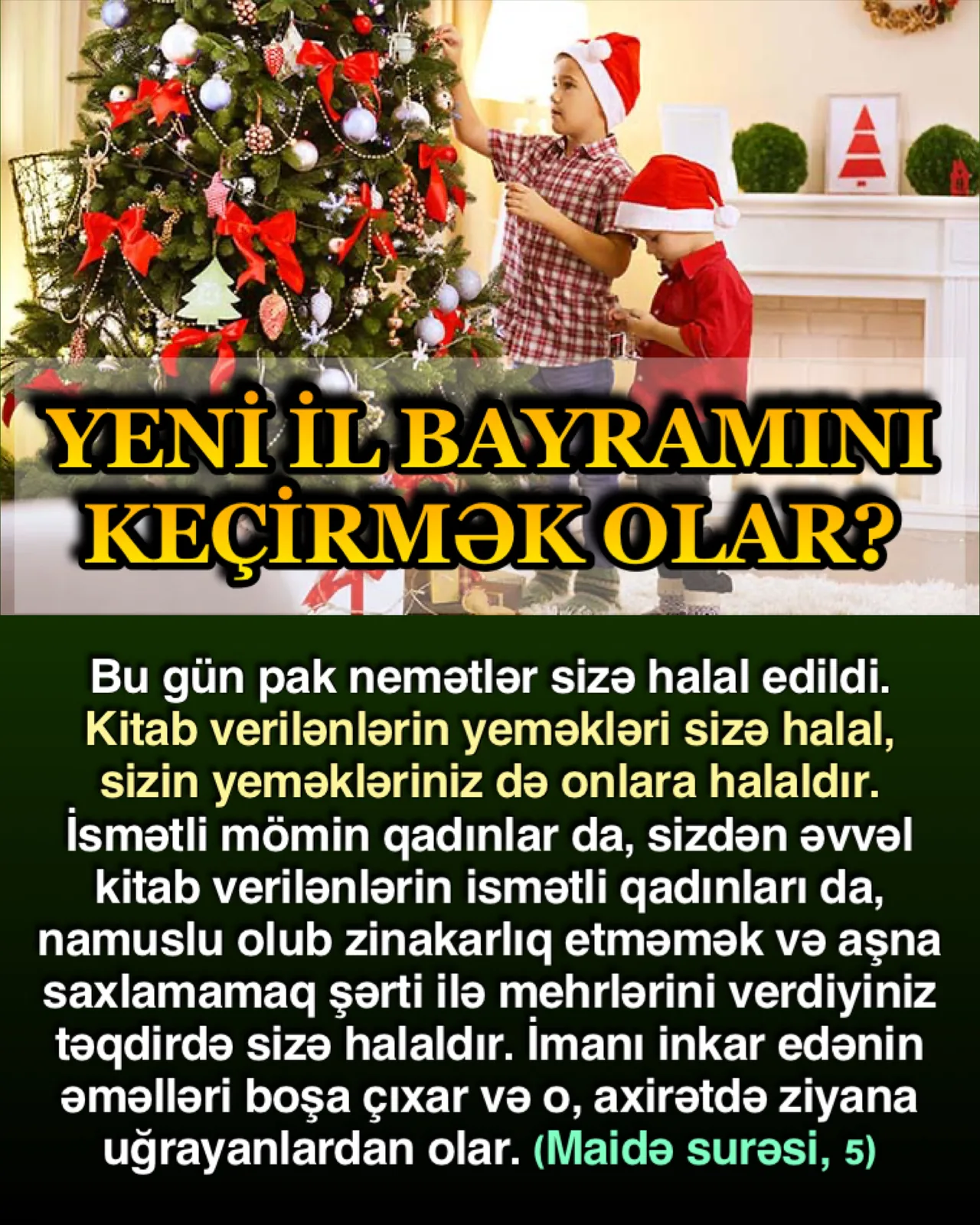 Xurafatçılar milad bayramını (yeni ili) böyük fəlakət kimi göstərirlər