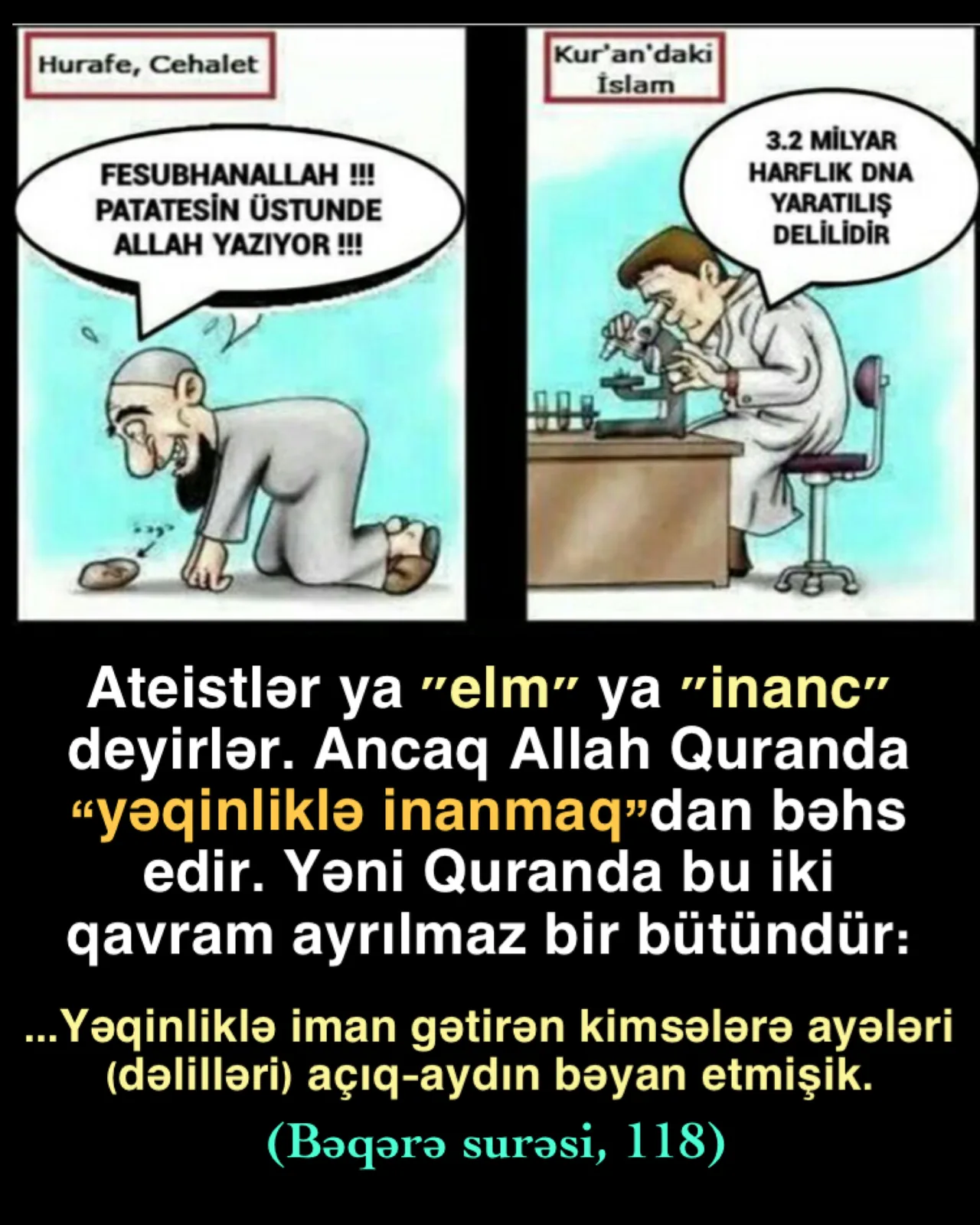 Yaradılışı öyrənmək insanı Allaha yönəldir