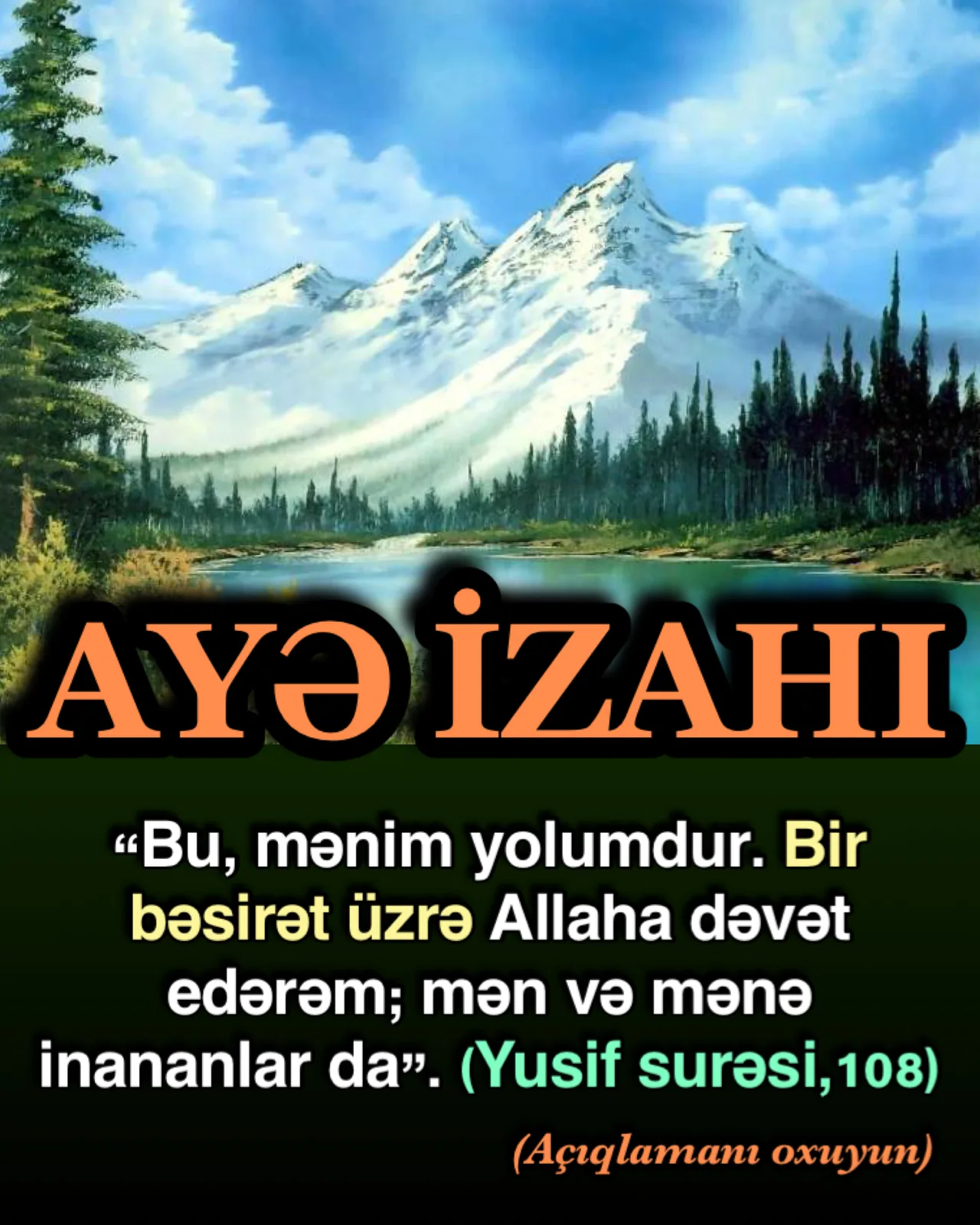 Yusif surəsi 105-ci ayə; “Göylərdə və yerdə nə qədər dəlillər vardır ki, üzərindən keçərlər