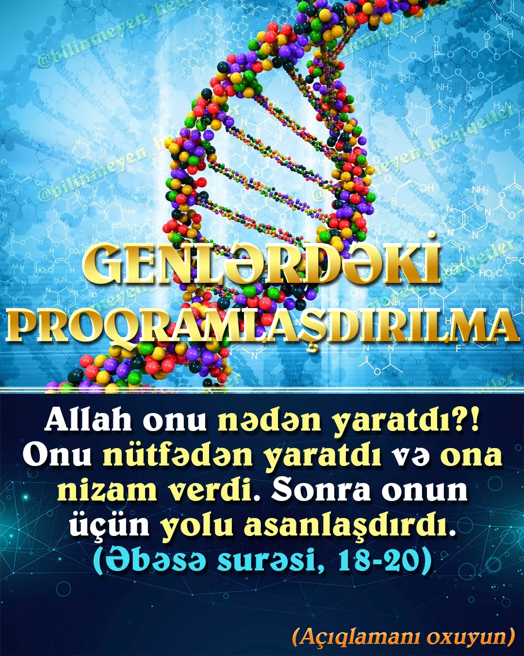 Yuxarıdakı ayədə “ona nizam verdi” kimi tərcümə edilən “Qəddərəhu” sözü ərəb dilindəki