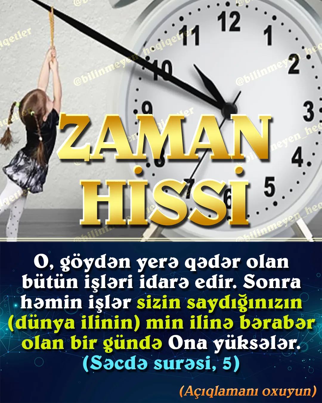 Zaman dediyimiz hiss, əslində bir anı bir başqa anla müqayisə etmə üsuludur